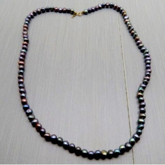 Vintage 14K Gold Peacock Pearl Single Strand Necklace 18inches - Picture 2 of 13